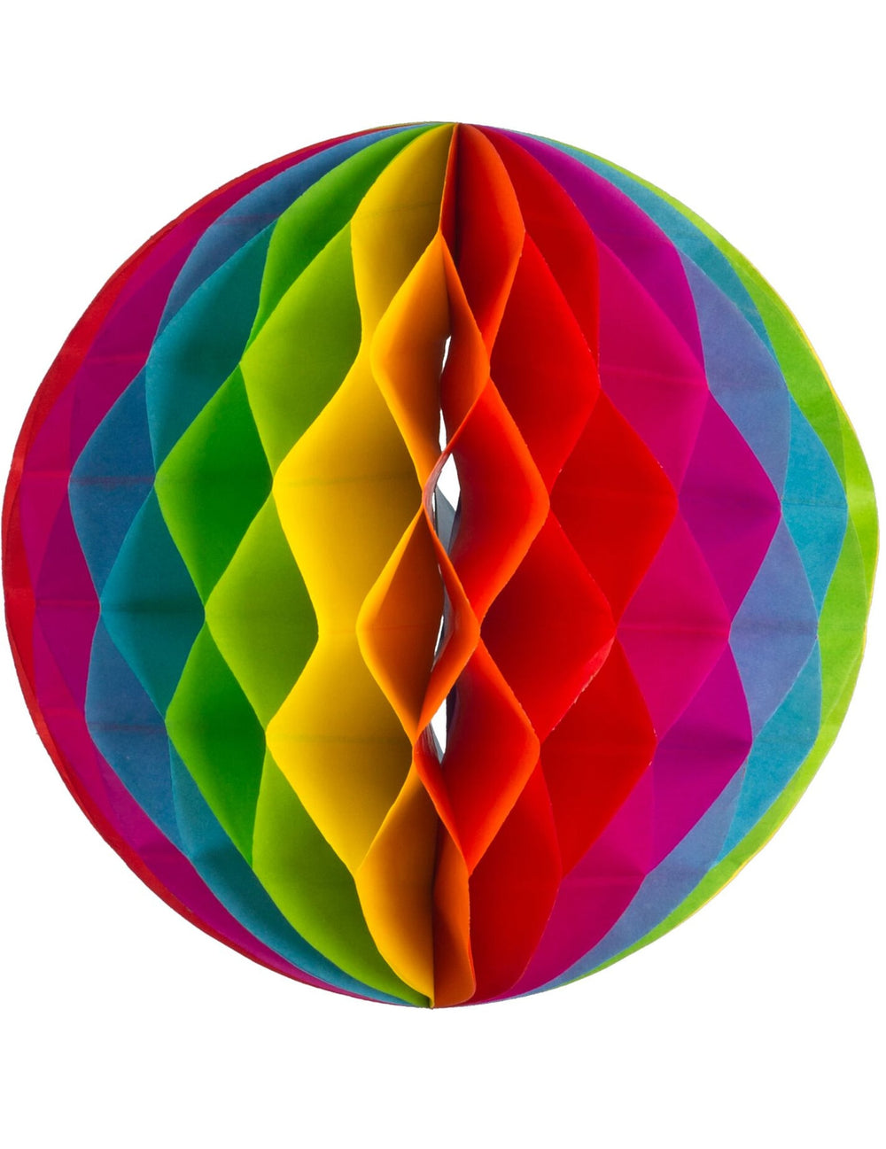 Boule en papier alvéolée arc-en-ciel multicolore à suspendre