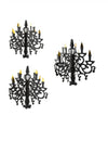Chandeliers en carton à suspendre pour décoration de fête noir et or