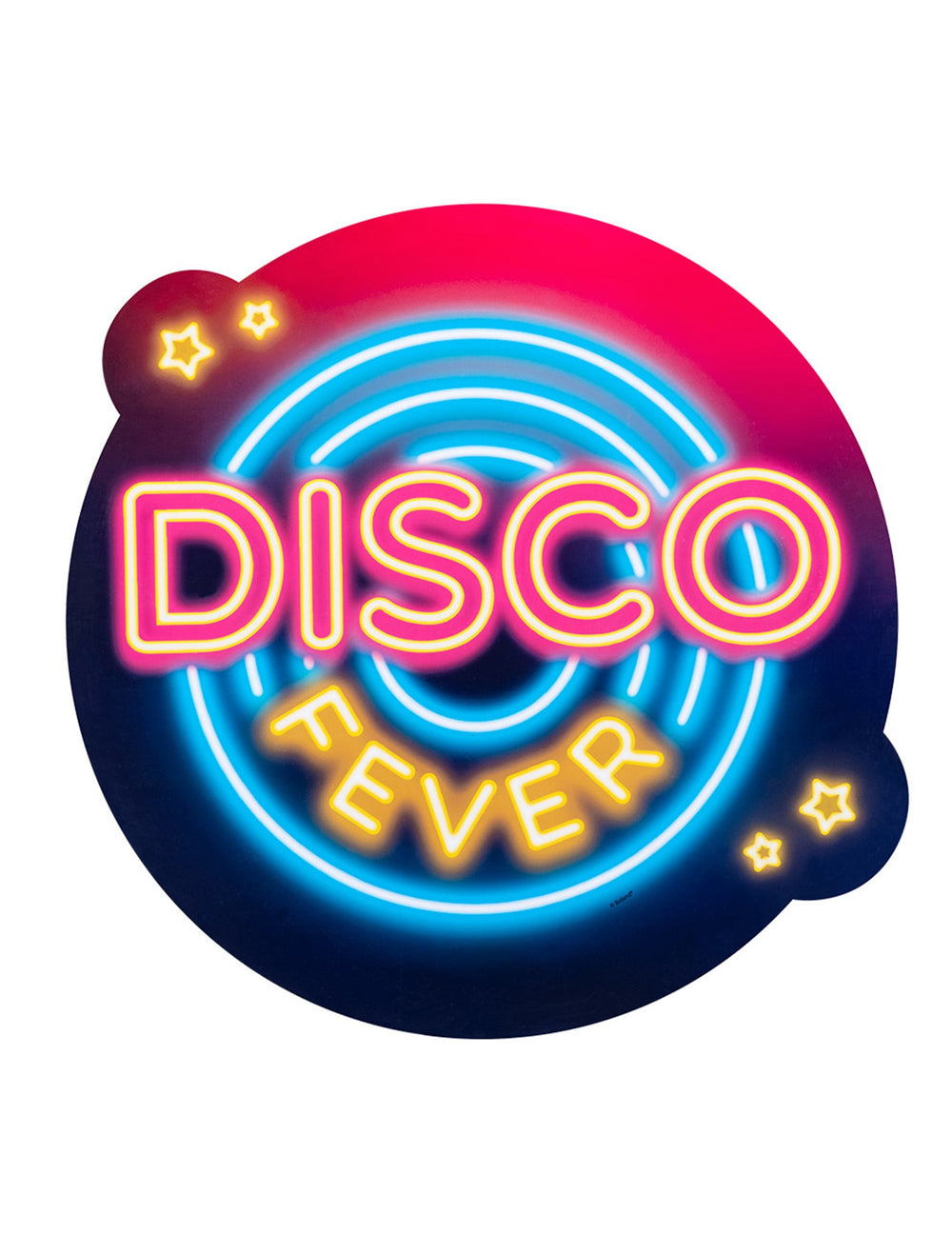 Détail du panneau néon Disco Fever des décorations en carton disco fever
