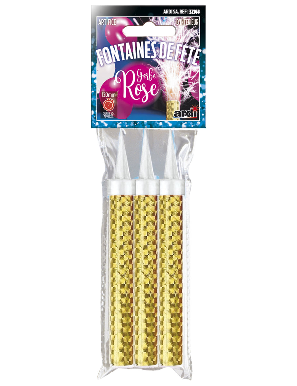 Fontaines scintillantes de fête roses et dorées