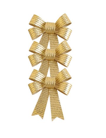 3 lesklé zlaté mašle 10 x 13 cm 