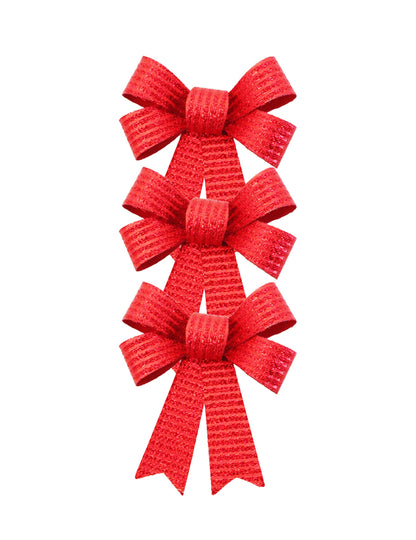 3 Lesklé červené mašle 10 x 13 cm 