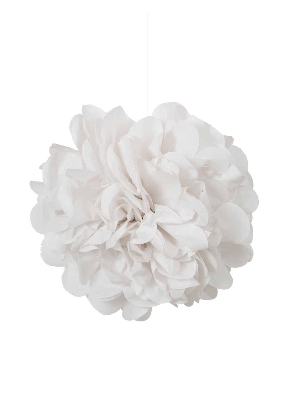 Pompon à suspendre en papier pour mariage blanc