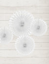 Rosaces éventails en papier pour décoration blanc