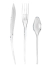 Couverts en plastique cristal pour fête transparents premium
