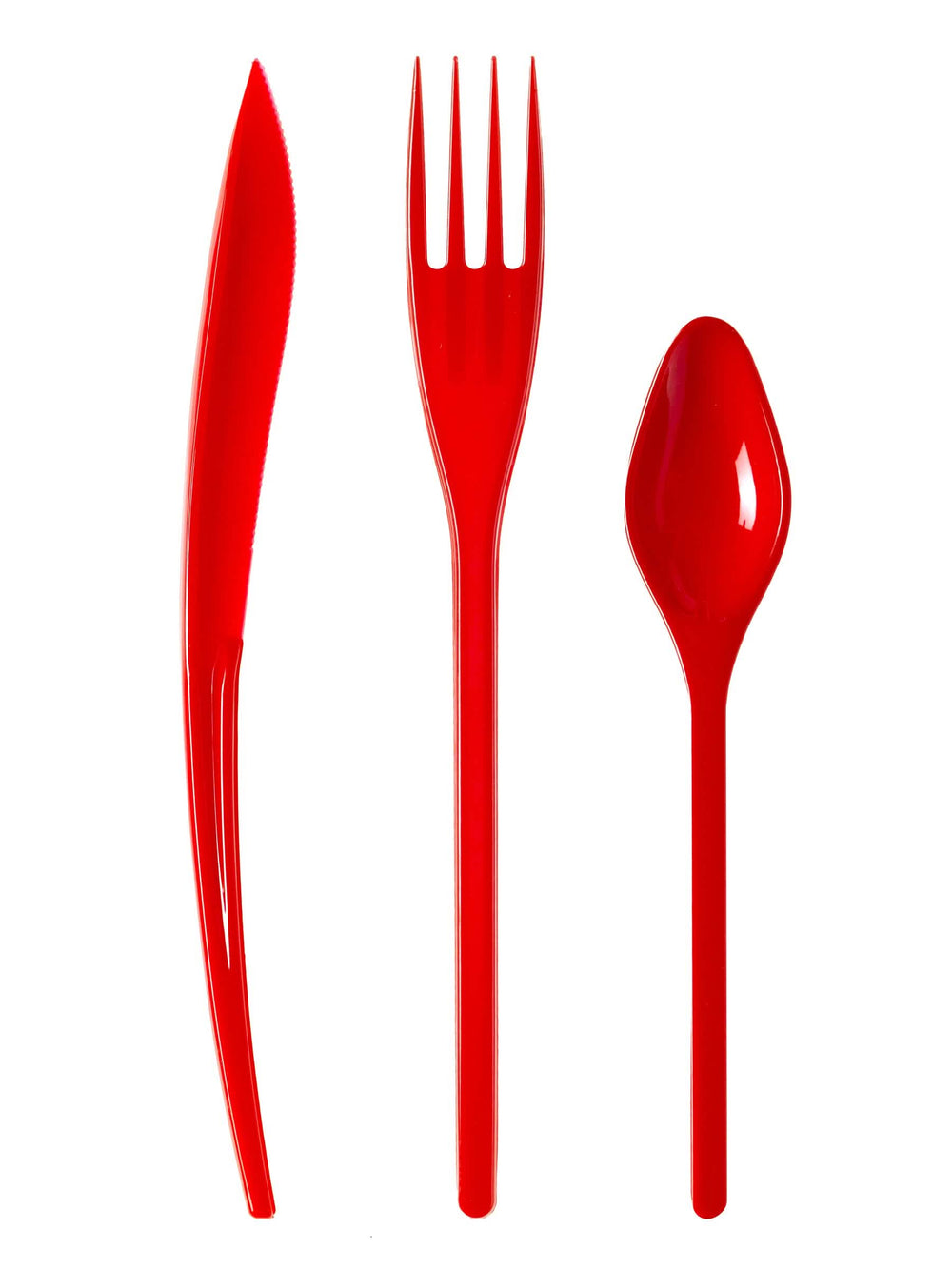 Couverts en plastique Premium pour fête rouge