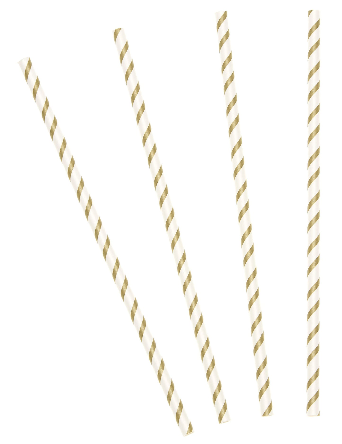 20 zlatých pruhovaných papierových slamiek 