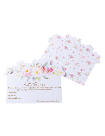 35 akvarelových kartičiek „Let's Dance“, zlatá fólia, 8 x 10 cm na svadobnú zábavu