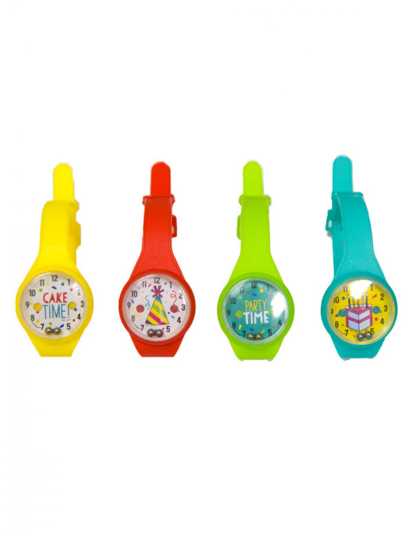 Accessoires piñata montres jouets pour enfant colorées jaune rouge vert et bleu