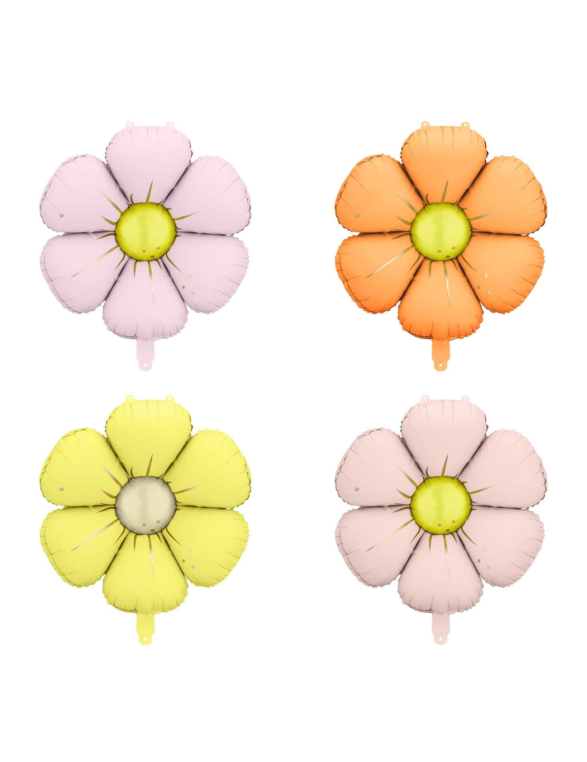 Ballons en aluminium marguerite pour fête multicolores pastels