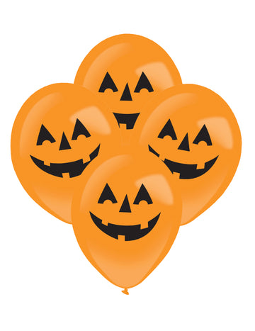4 Halloween Pumpkin LED balóny 27,5 cm