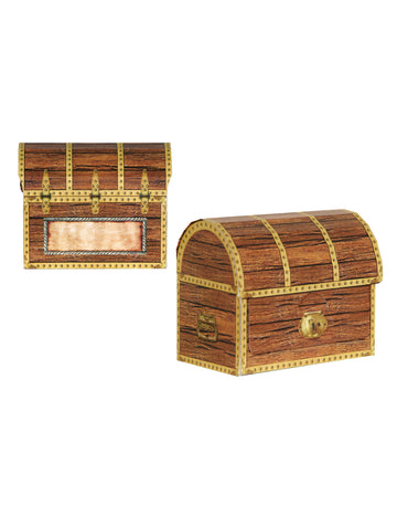 4 kartónové pirátske pokladničky 9 x 10 cm na zostavenie 