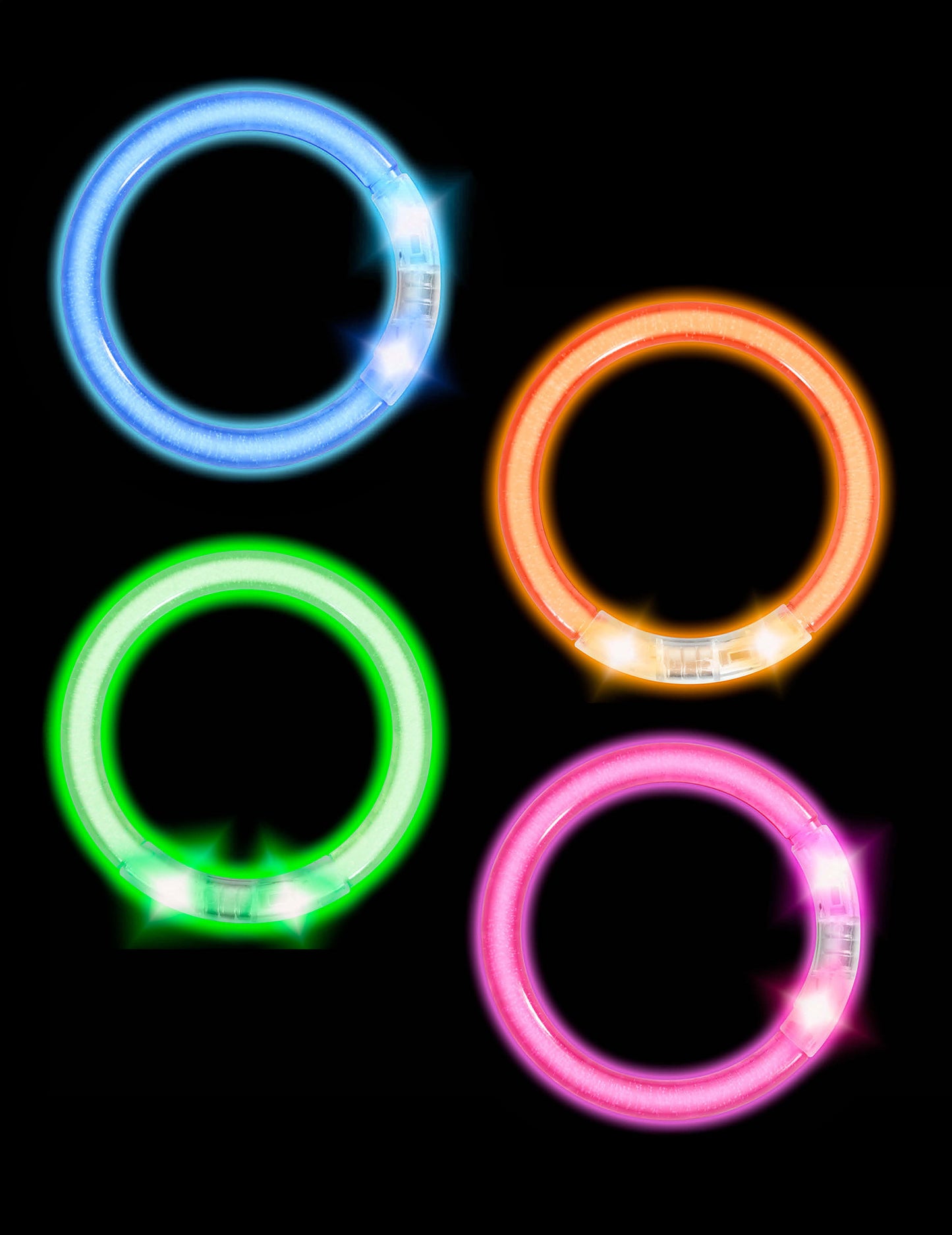 4 LED svietiace náramky 