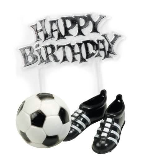 Décorations pour gâteau football pour anniversaire noir et blanc avec ballon et chaussures