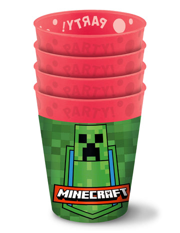 4 opakovane použiteľné poháre Minecraft™ s objemom 250 ml