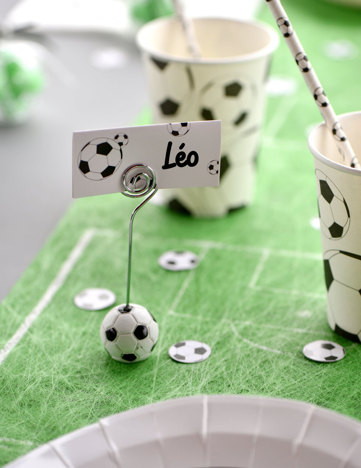 Mise en situation du marque-place ballon football