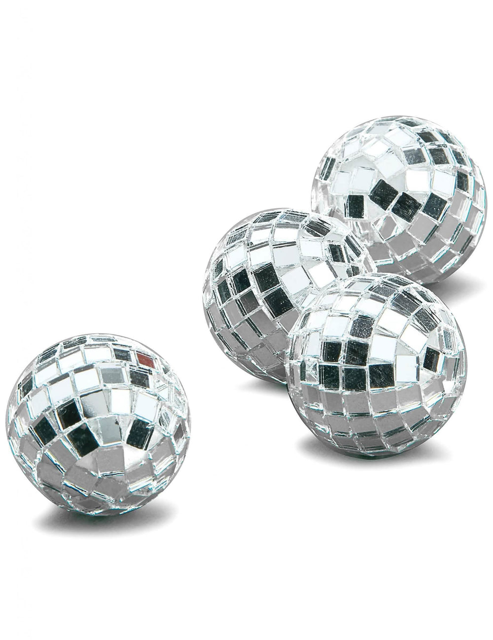 Mini disco gule na ozdobu, strieborné, sada 4 kusov