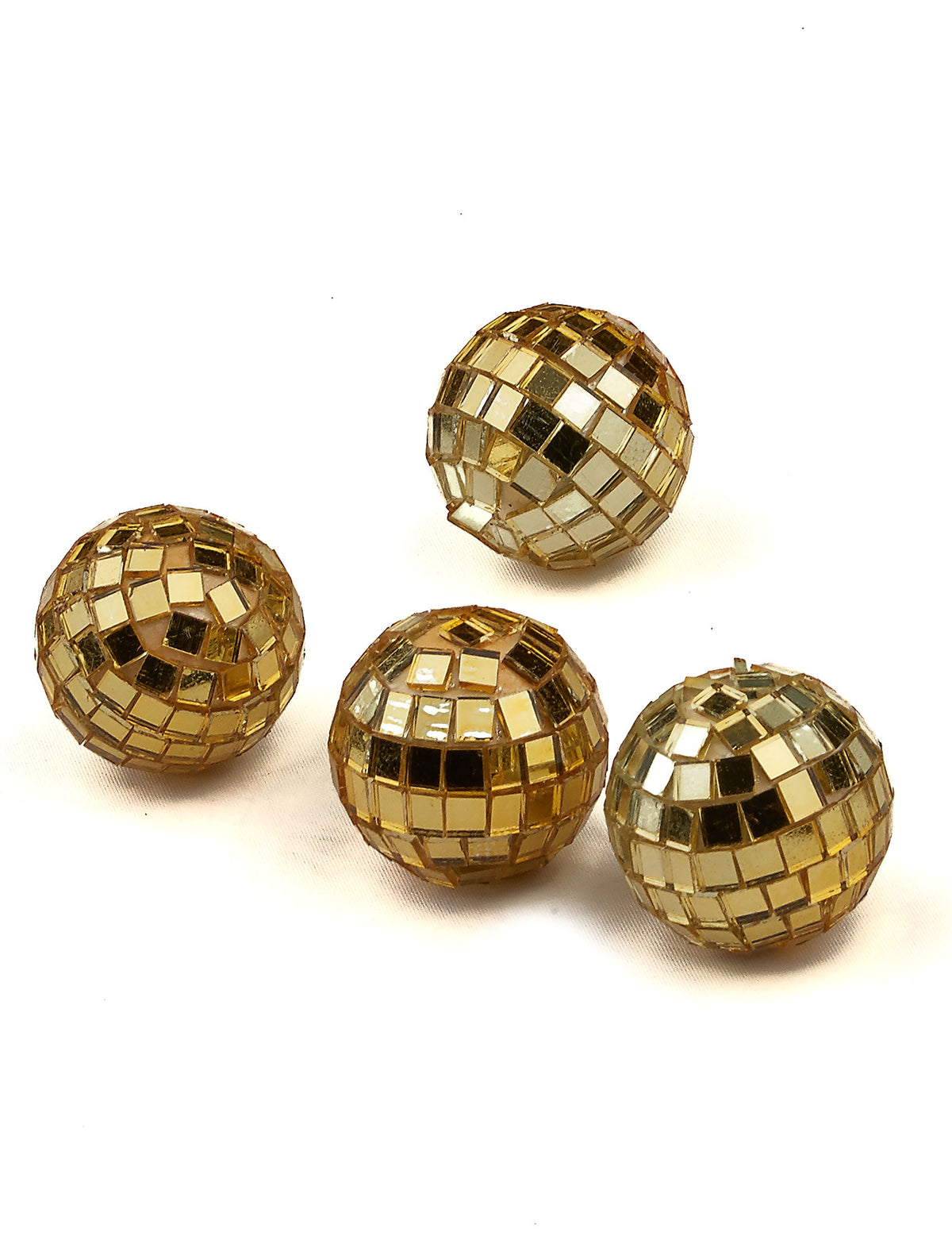 4 mini boules à facettes disco pour fête dorées