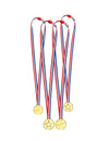 4 mini médailles tricolores pour enfant dorées avec ruban bleu blanc rouge