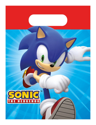 Sacs cadeaux papier Sonic pour enfant bleu et rouge