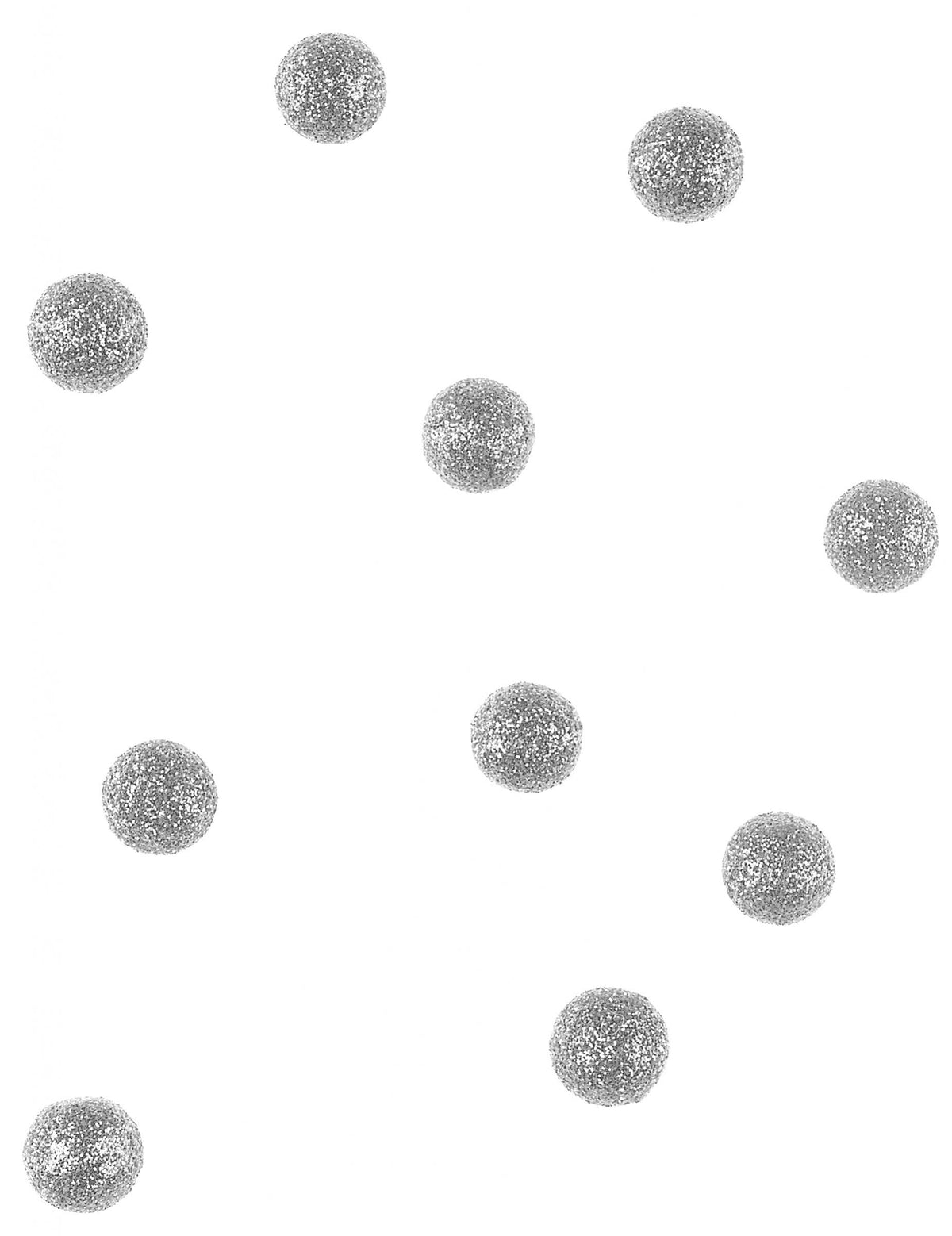 Boules de décoration pailletées pour fête argent en mousse