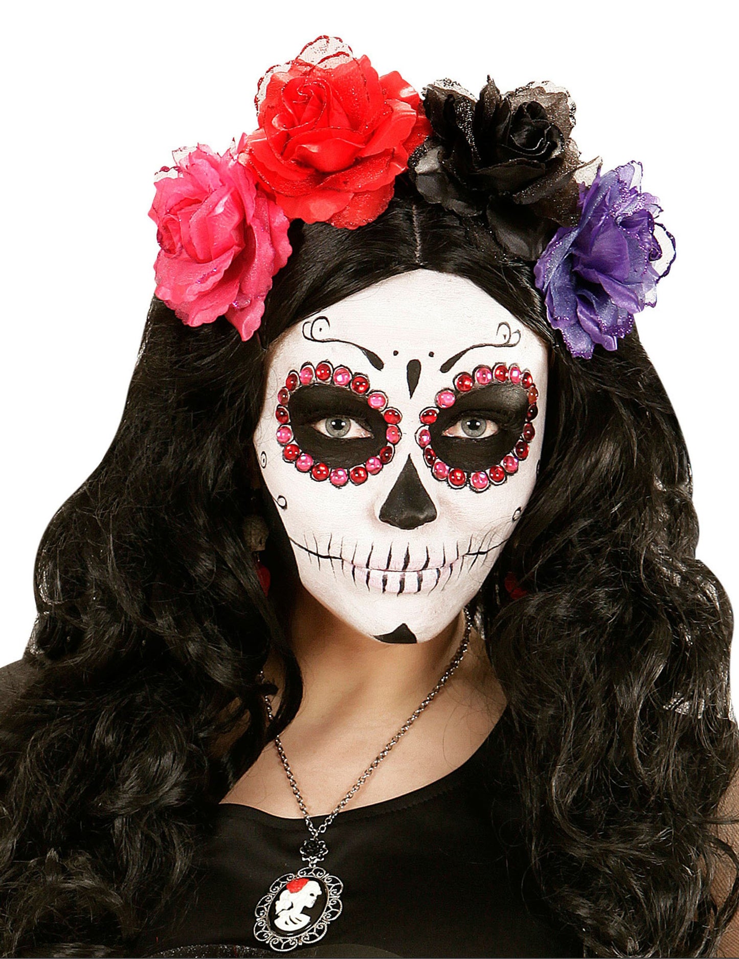 40 ruží a červených kamienkov dospelých Dia de los Muertos