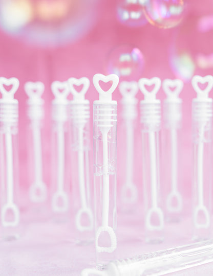 48 bublín s bublinkami tvare srdca biela svadba