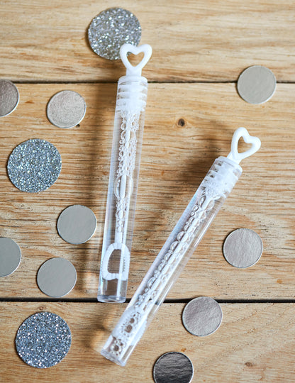 48 bublín s bublinkami tvare srdca biela svadba