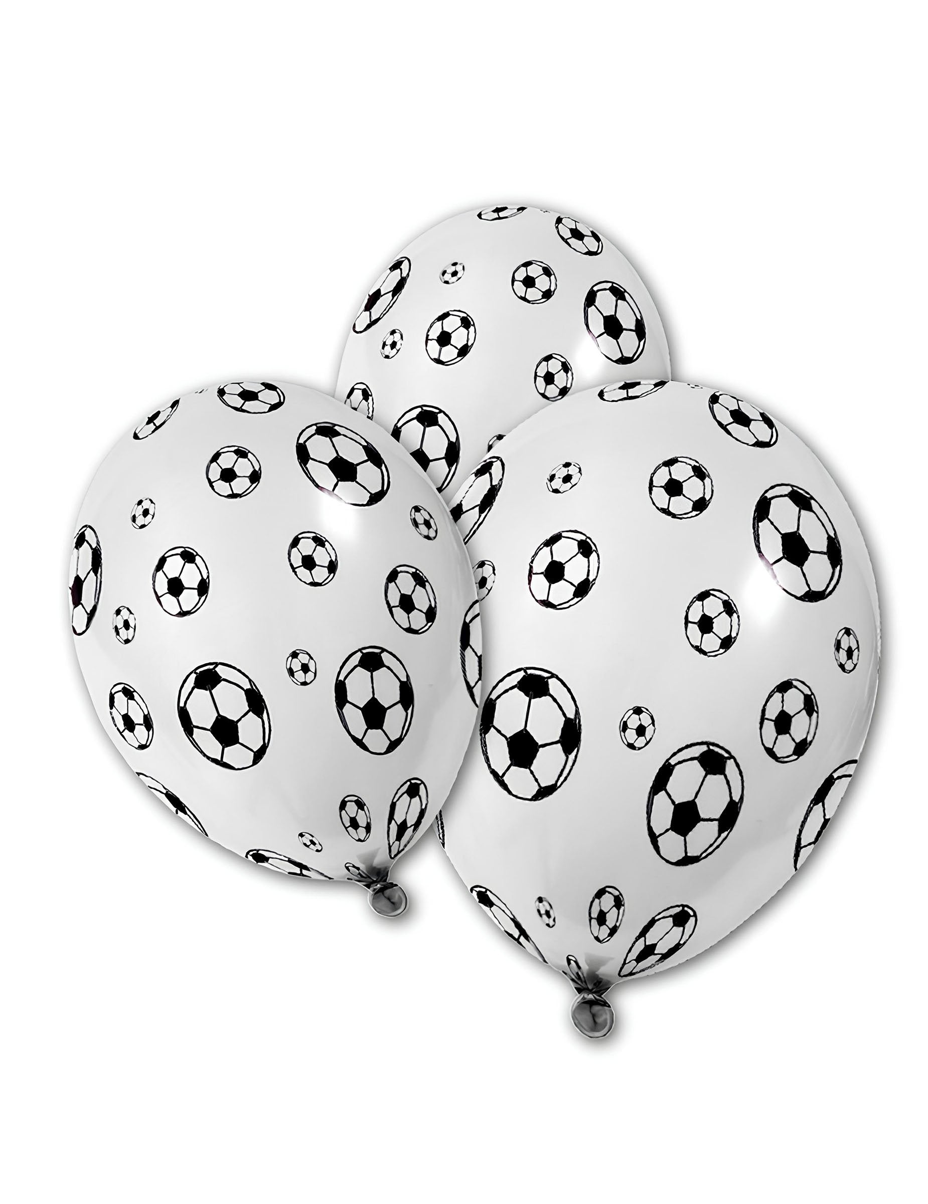 Ballons en latex Foot pour fête blancs à imprimés ballons de foot noirs