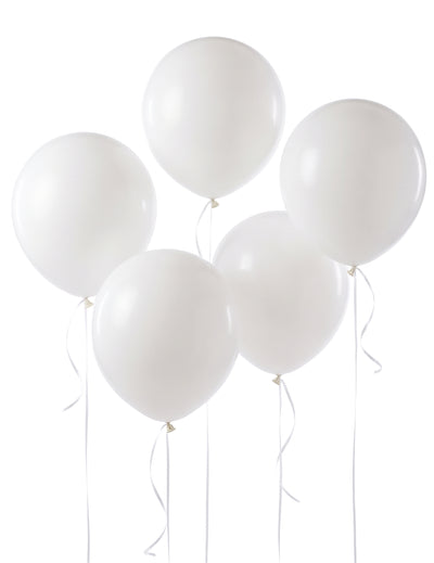5 obrovských bielych latexových balónov 47 cm