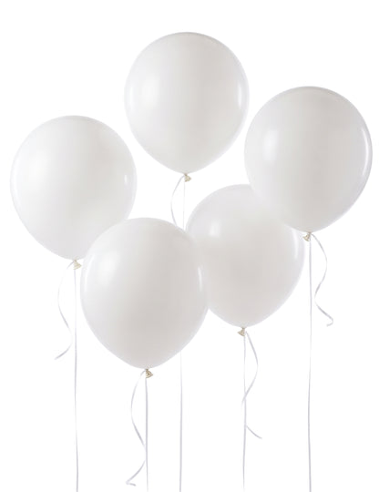 5 obrovských bielych latexových balónov 47 cm