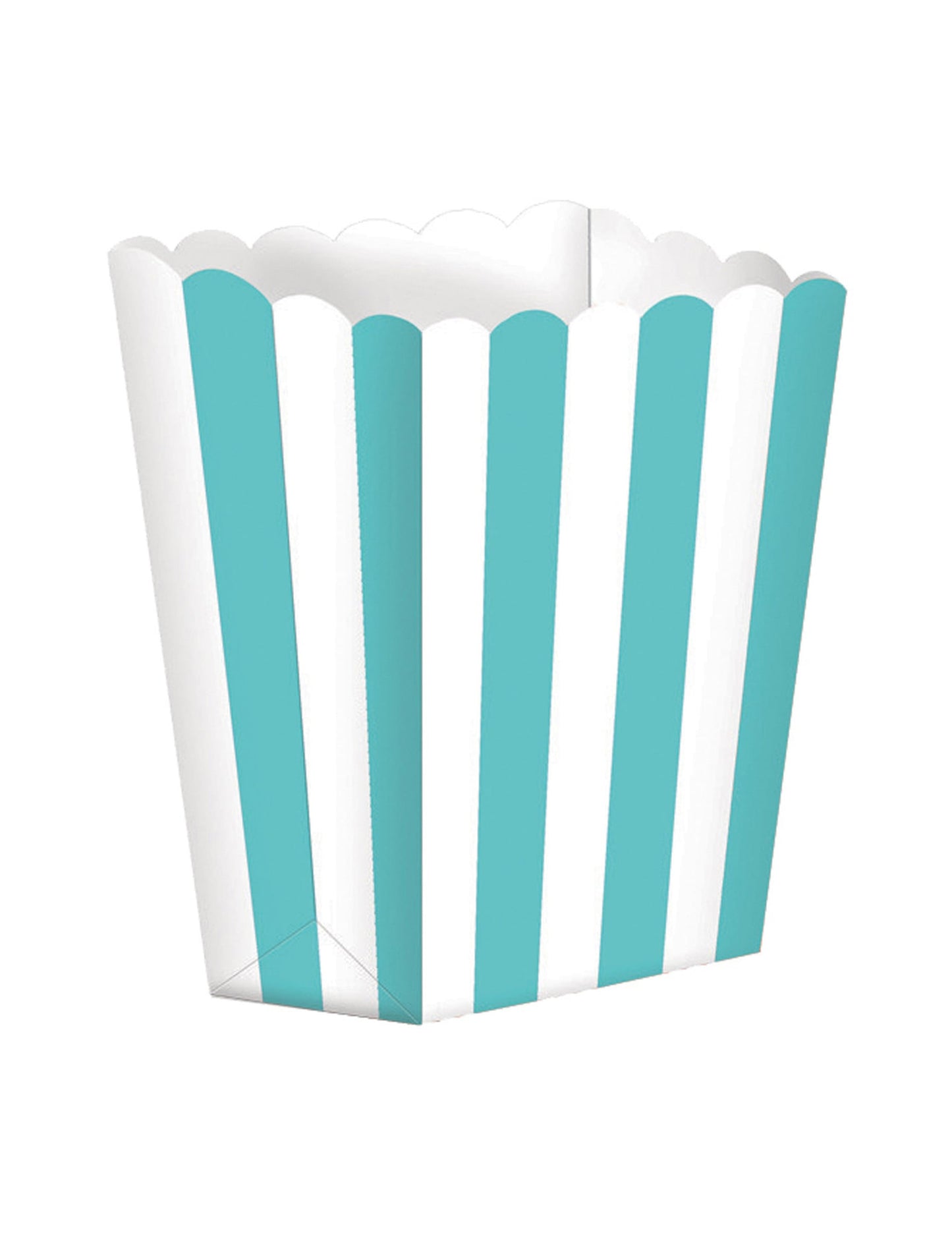 Boites à popcorn en carton rayées menthe et blanc pour fête