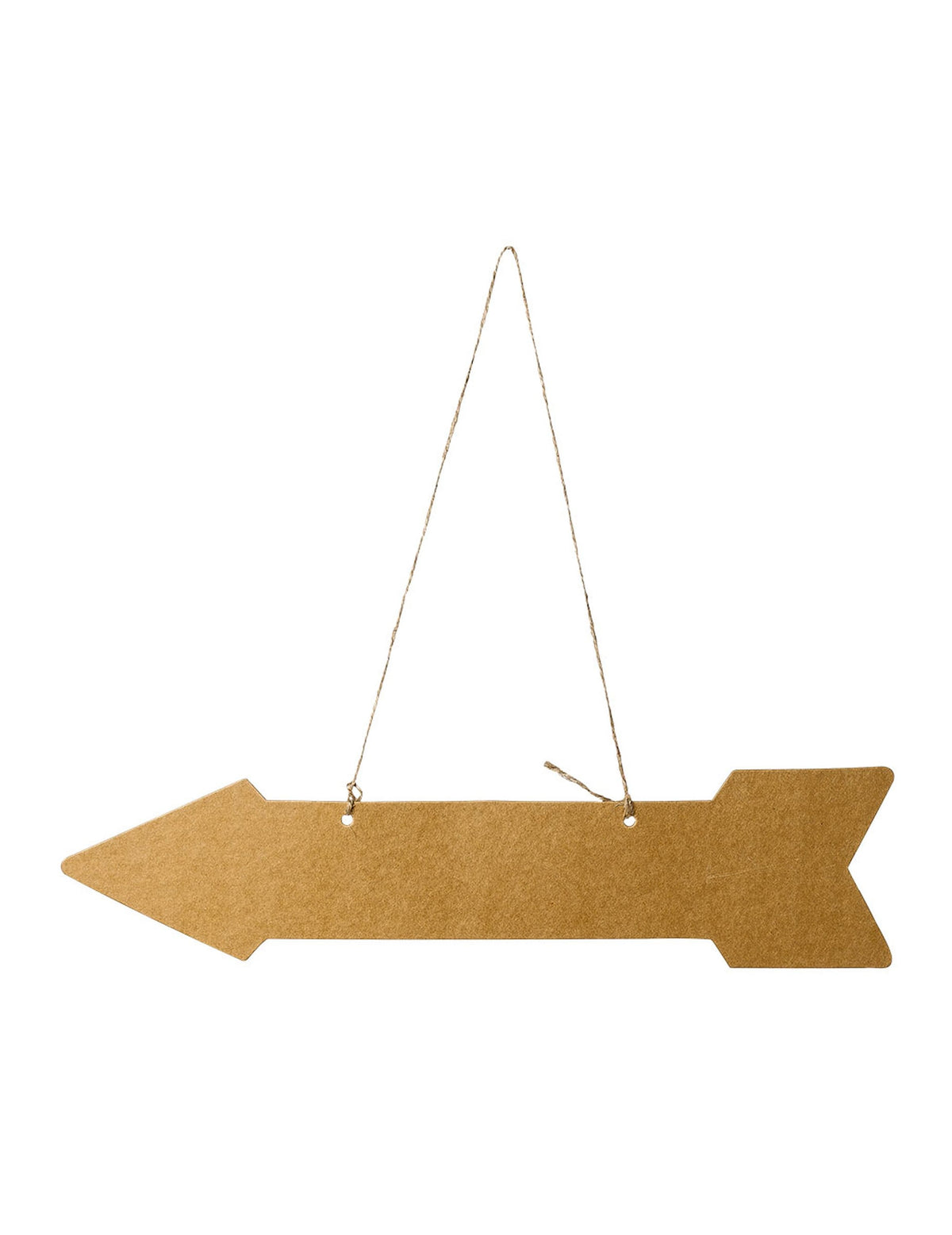 Flèche signalétique Kraft pour décoration de fête marron avec ficelle
