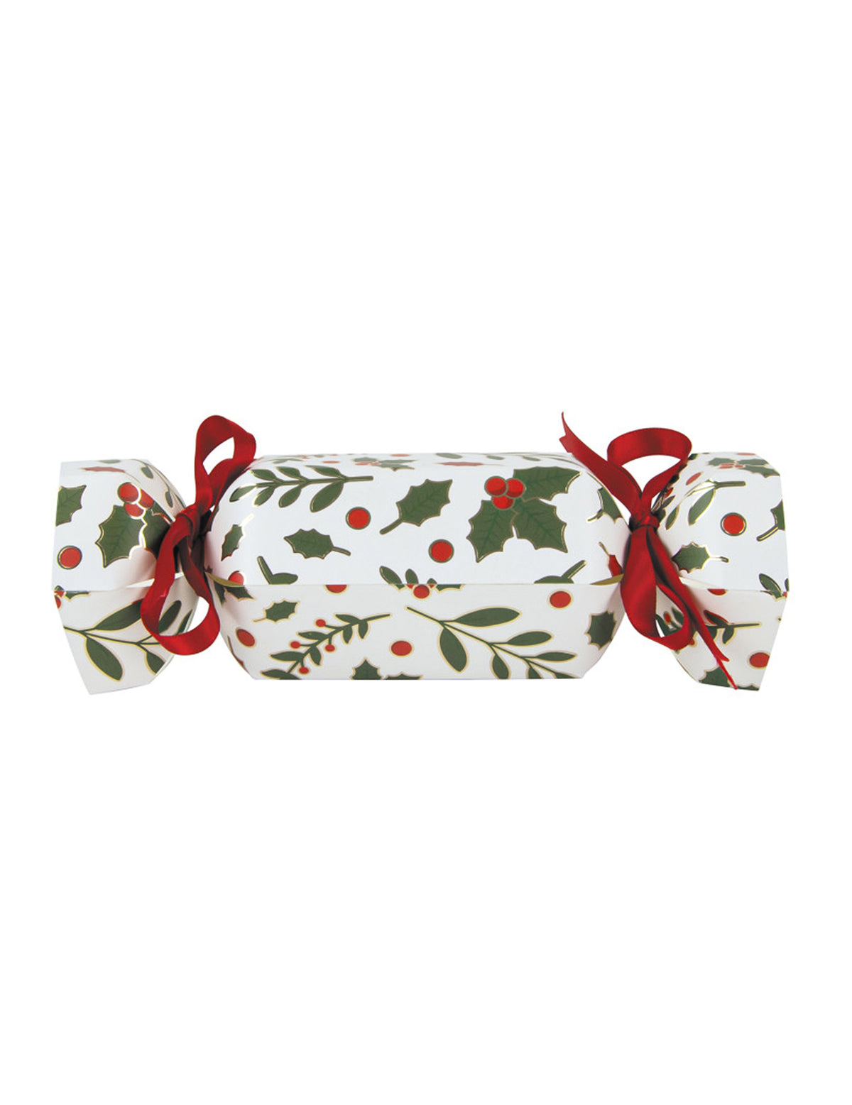 Petits crackers houx de noël pour fête blancs avec rubans rouges