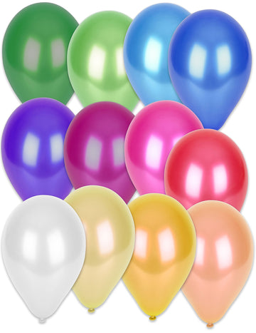 Lot de 50 ballons multicolores pour fête métallisés