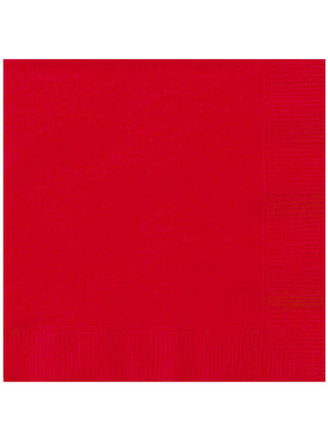 50 červených papierových servítok 33 x 33 cm 
