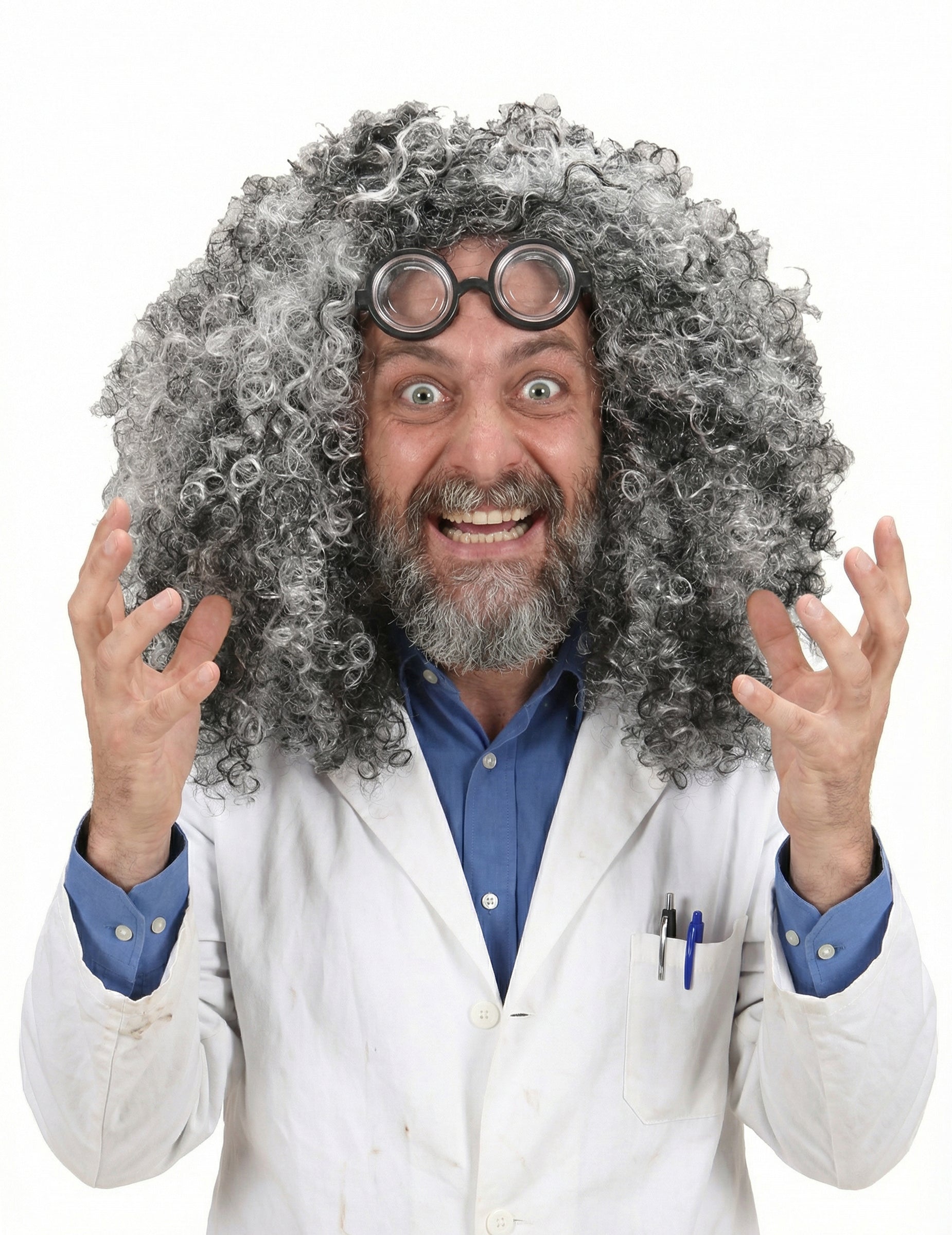 Vue de face de la perruque de sorcière