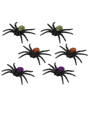 6 trblietkových pavúkov v plastoch 7,5 x 5,5 x 1,3 cm