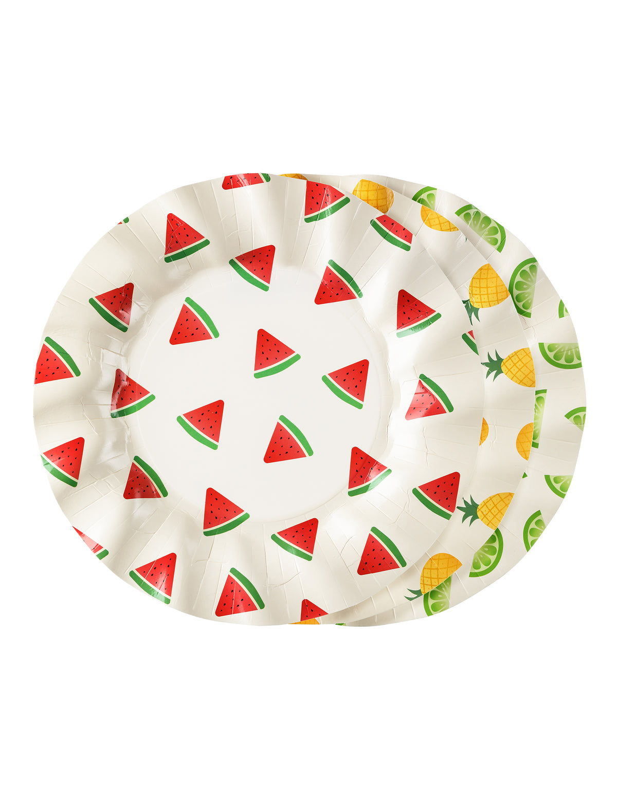 6 kartónových tanierov s ovocím melón, citrón, ananás 20,5 cm