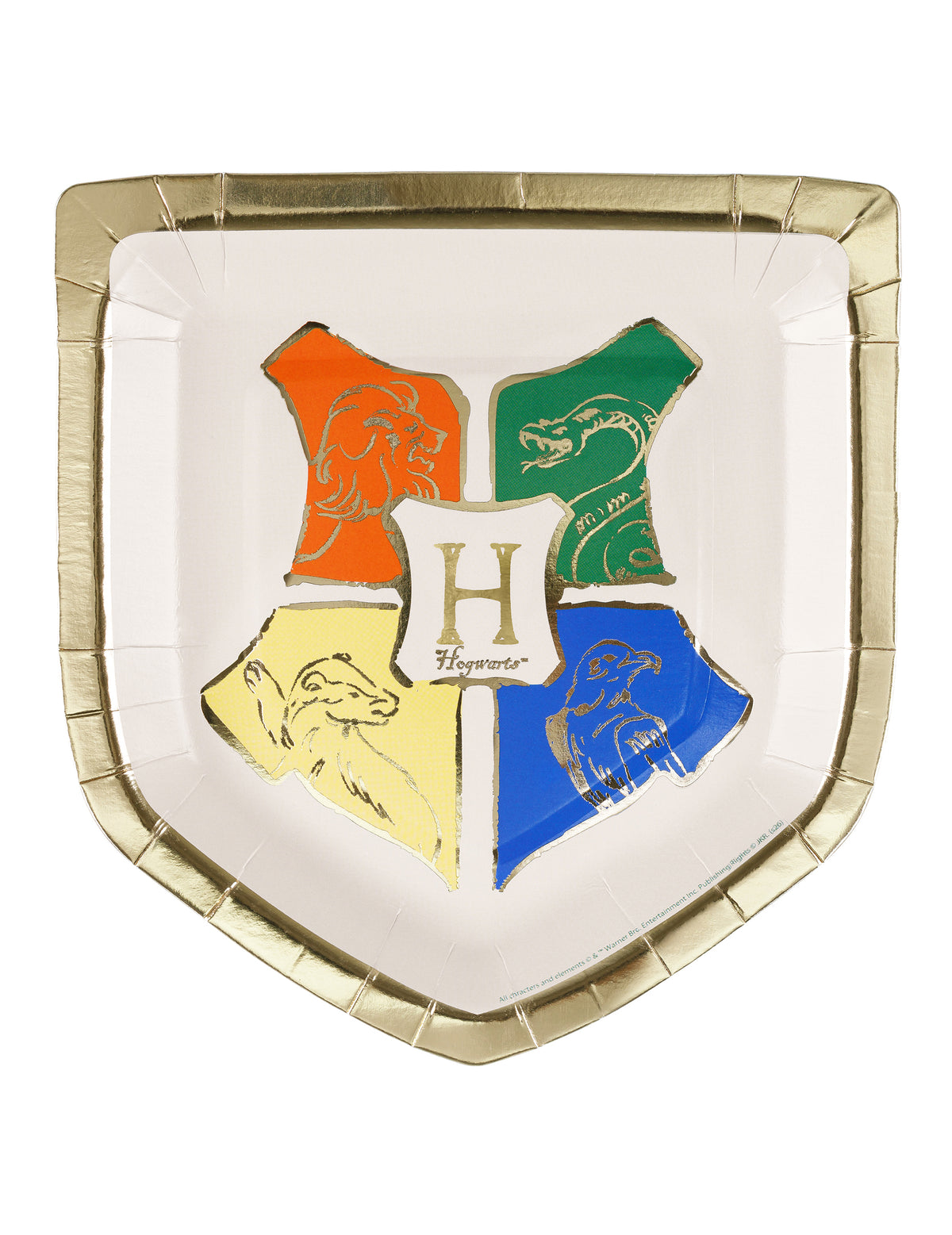 6 Assiettes en papier Harry Potter™ Blason de Poudlard 26x18 cm