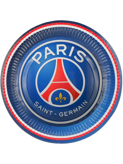 Assiettes PSG pour fête bleu et rouge avec logo officiel