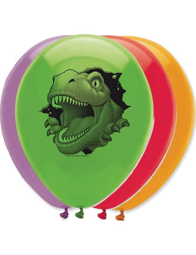 Latexové balóny Dinosaurus narodeniny viacfarebné s motívom T-Rex