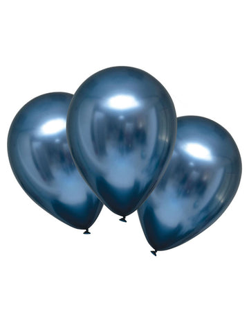 6 saténových námorníckych modrých latexových balónov 28 cm
