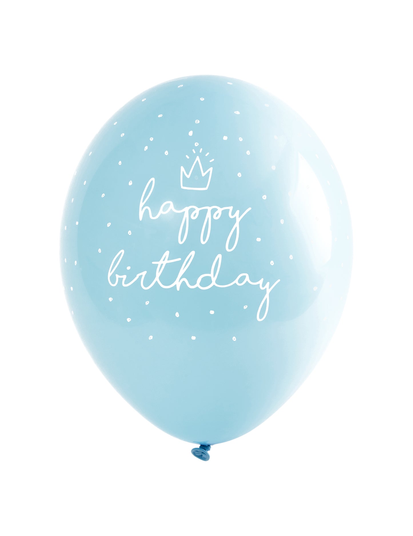 6 modrých latexových balónov s nápisom „Happy Birthday 30“ cm s bielymi bodkami