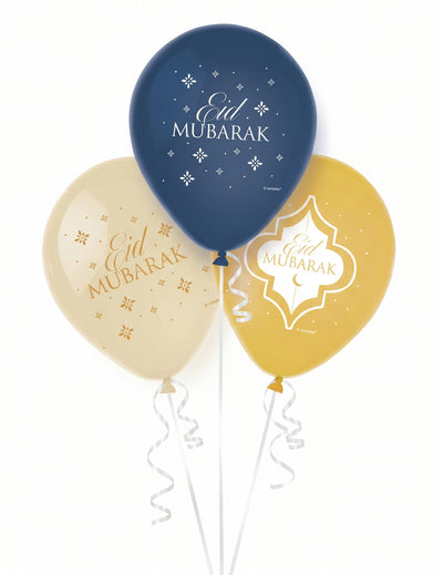 6 latexových balónov na sviatok Eid Mubarak, 27.5. cm dekorácia