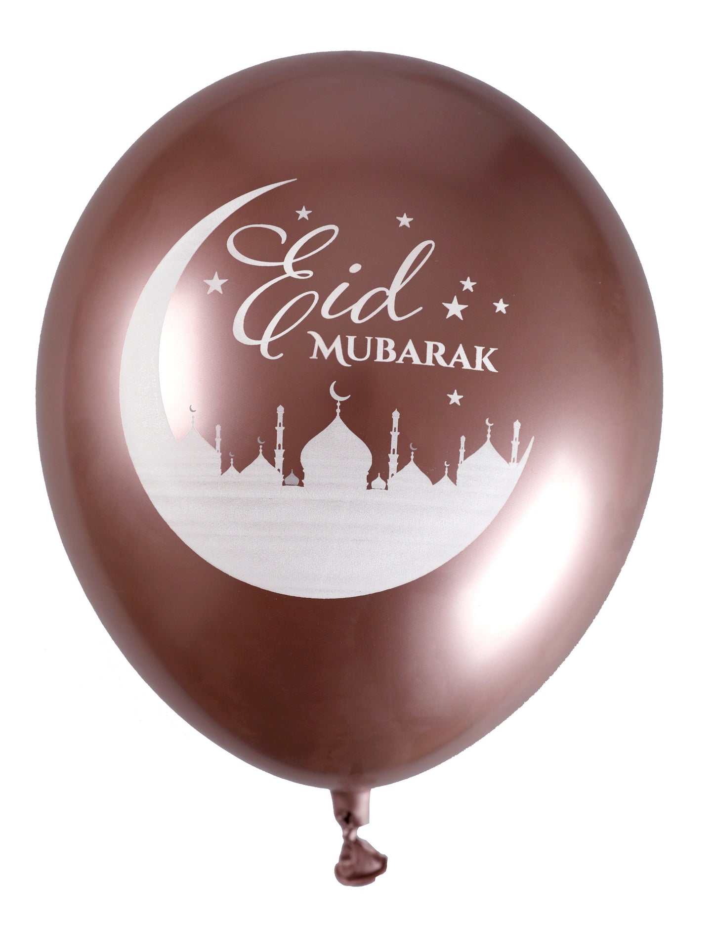 6 ružovo-zlatých latexových balónov Eid Mubarak 30 cm párty dekorácie