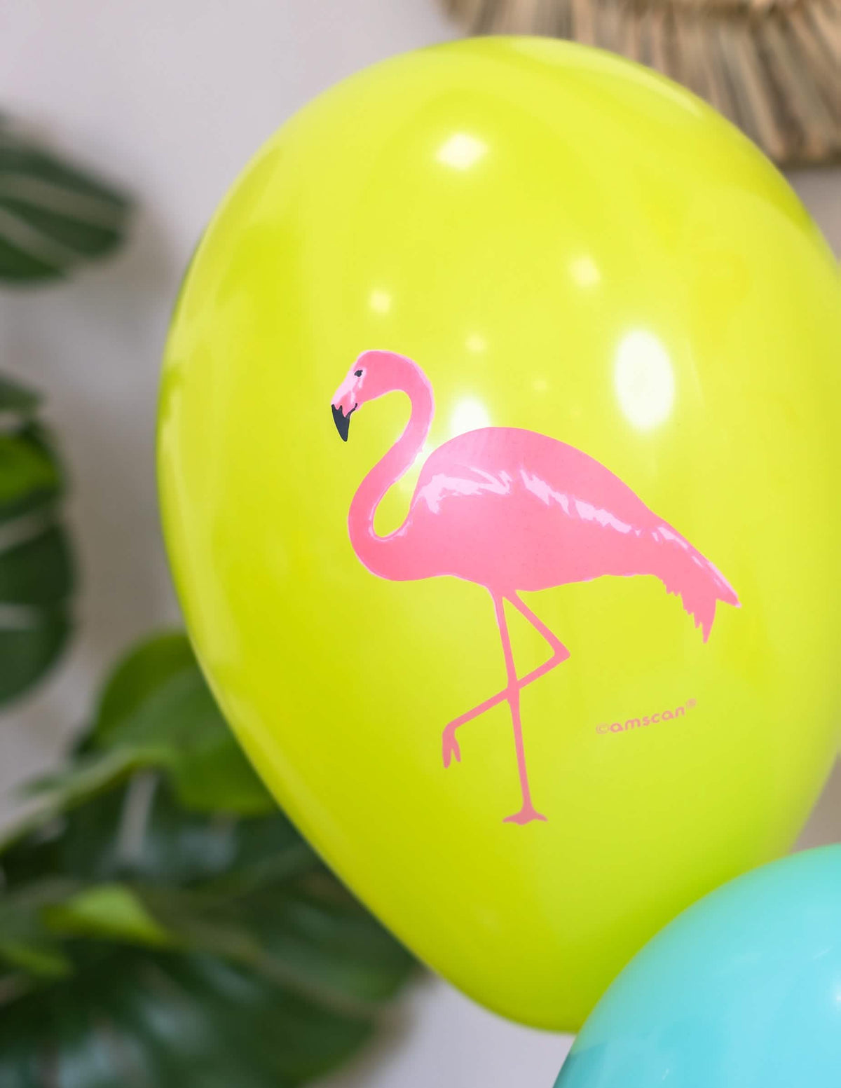 Detail žltá balóna z latexových balónov flamingo paradise