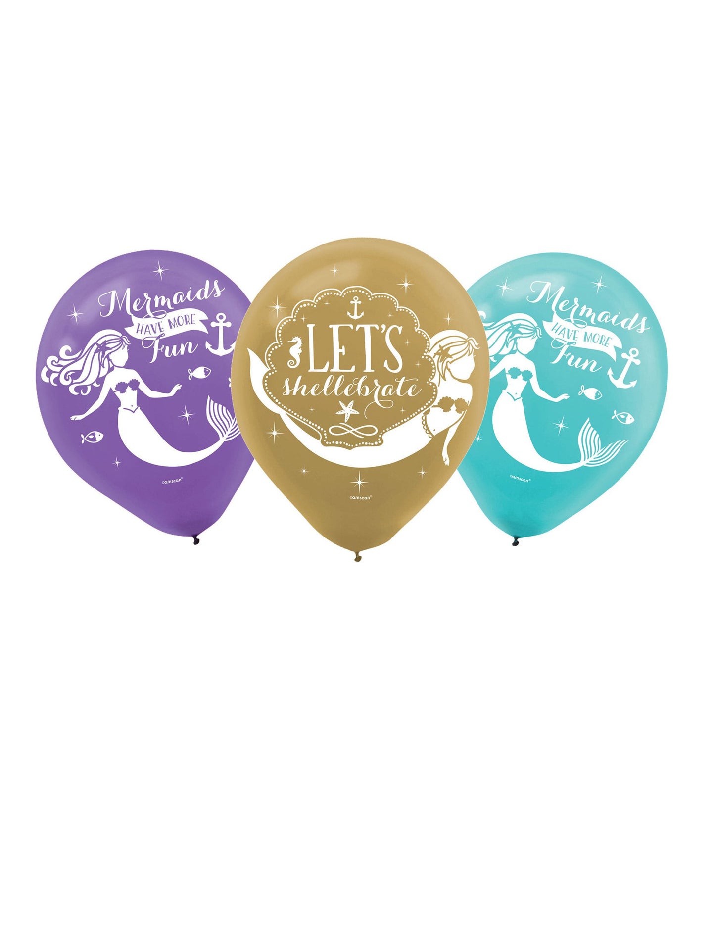 6 latexových balónov s potlačou snov morskej panny 27 cm narodeninové dekorácie