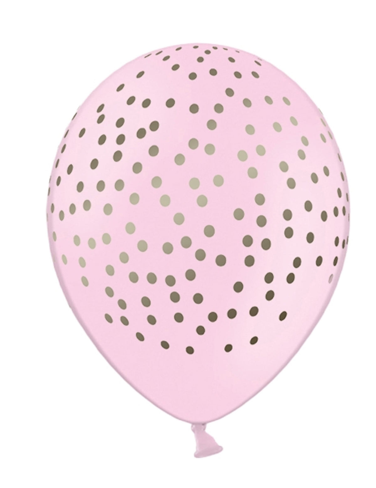 Ballons en latex à pois dorés pour fête rose pâle