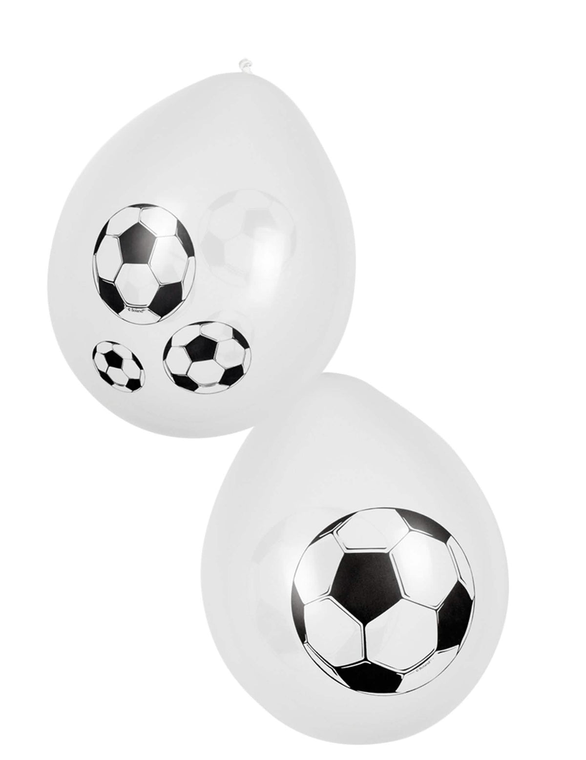 balóny Foot party biele s motívmi futbalových lôpt